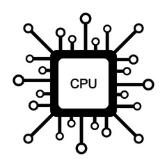 Processor icon on white.