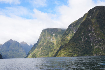  Misty mountain lake in the mountains, New Zealand