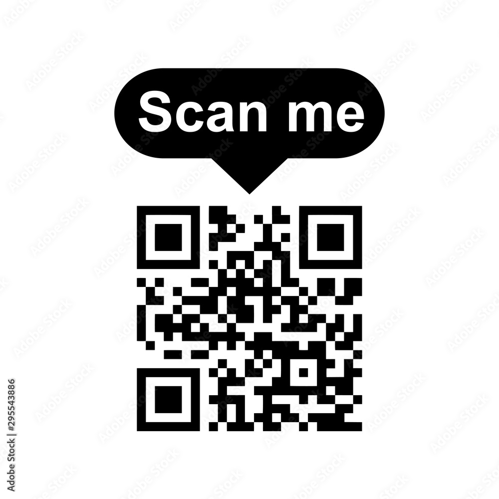 Poster quick response code, inscription scan me, qr code for smartphone – stock vector