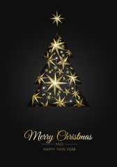 Fototapeta na wymiar Christmas vector background. Design greeting card, banner, poster. Top view gift box, xmas decoration balls and snowflakes.