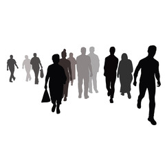 people walking silhouette vector
