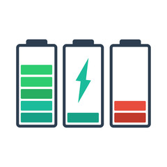 Battery charge full power. Energy level recharge battery indicator