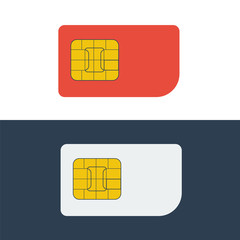 Sim card vector mobile phone icon. Phone simcard chip background