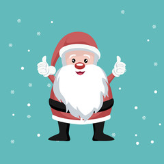Christmas card of Santa Claus waving cheerful