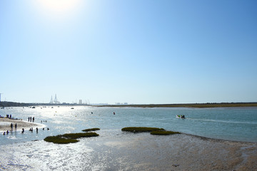 Puerto Real beach in Cadiz. Andalusia Spain. Europe. August 14, 2019