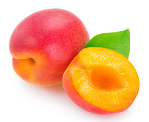 Fresh apricot on white background