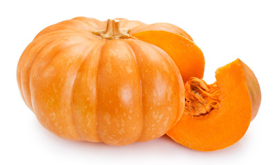 Fresh pumpkin on white background