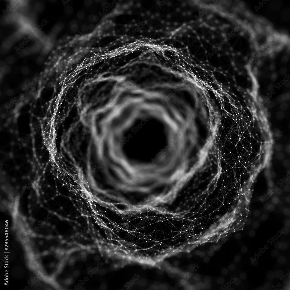 Aufkleber abstract frame tunnel. wormhole. 3d corridor grid.