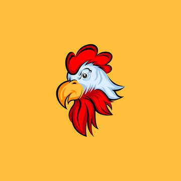 angry chicken logo design template