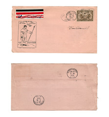 Vintage Canadian Air Mail Envelope Front and Back from 1930