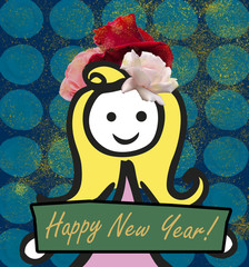 Happy New Year_Simple Girl__Roses_Banner_dotted_background_Collage_by jziprian