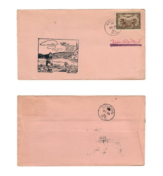 Canadian Air Mail Vintage 1930 Envelope Front and Back