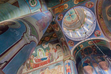 TBILISI, GEORGIA - JULY 17, 2017: Interior of  St Nicholas church at Narikala in Tbilisi, Georgia