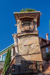 Clock tower built in the Old town of Tbilisi, Georgia