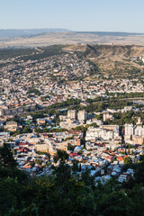 Fototapeta na wymiar Aerial view of Tbilisi, capital of Georgia
