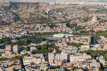 Fototapeta premium Aerial view of Tbilisi, capital of Georgia
