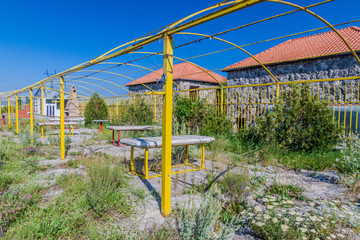 Abandoned picnic place near Sevan town, Armenia