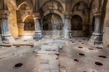 HAGHPAT, ARMENIA - JULY 12, 2017: Interior of Haghpat monastery in Armenia