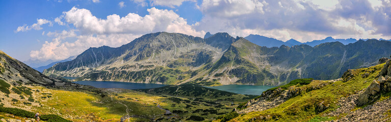 Panorama of Five Lake Valley in Tatras - obrazy, fototapety, plakaty