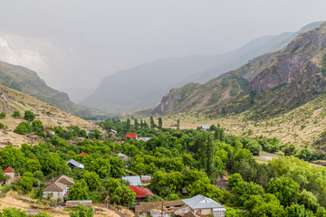 Aerial view of Khertvisi village, Georgia