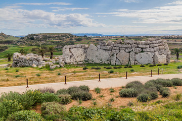 Megalithic temple complex Ggantija near Xaghra village on Gozo island, Malta