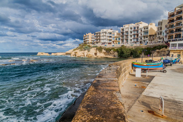 Waterfront of Marsalforn on Gozo island, Malta