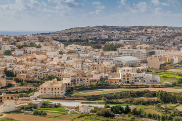 Fototapeta na wymiar View of Victoria town, Gozo Island, Malta
