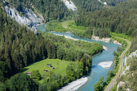 Vorderrhein, Rheinschlucht, Ruinaulta, bei Versam, Graubünden, Schweiz, Europa