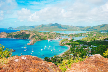 View of English Harbor from Shirley Heights, Antigua