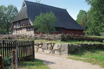 old farmer houses in  the lueneburg heath
