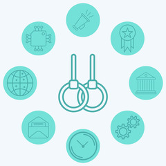Gymnastic ring vector icon sign symbol