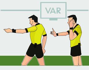 VAR , Virtual Assistant. Side view in a realistic style.
