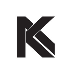 letter ak flat geometric design logo vector