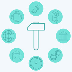 Hammer vector icon sign symbol