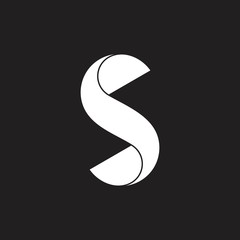 leter s twist 3d geometric logo vector