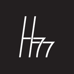 letter hh overlapping lines art logo vector