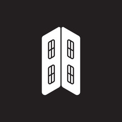 windows simple resident apartment symbol logo vector