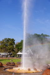 Geyser at hot springs San Khamphaeng near Chiang, Thailand