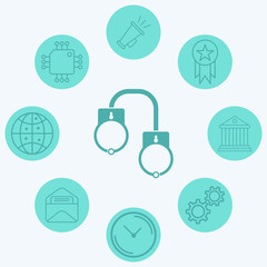 Handcuffs vector icon sign symbol