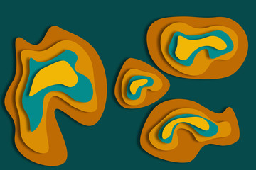 minimal template in paper cut style design for branding, advertising with abstract shapes. Modern background for covers, invitations, posters, banners, flyers, 3d illustration