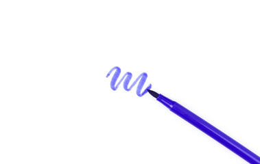 Purple pen marker isolated on white background