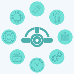 Fototapeta premium Head light vector icon sign symbol