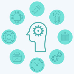 Head settings vector icon sign symbol