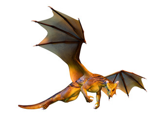 Obraz premium 3D Rendering Fairy Tale Dragon on White