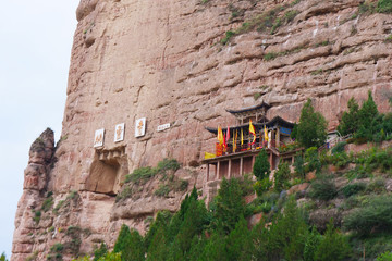 Bingling Temple Lanzhou Gansu, China. UNESCO World Heritage Site. Chinese translation : Bingling cave temple.