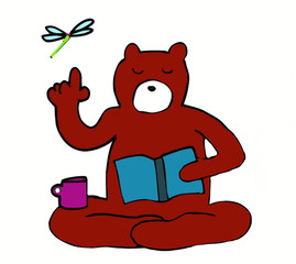  a bear reading book