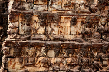 Terrace of the Elephants. Angkor Thom is a famous landmark in Siem Reap, Cambodia.