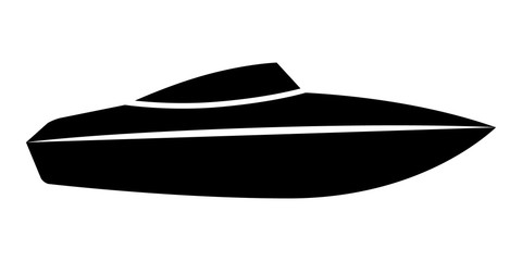 Speed boat or speedboat / motorboat flat vector icon for transportation apps and websites