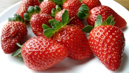 strawberries on white background