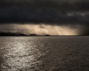 Stormy skies over the sea to Skye